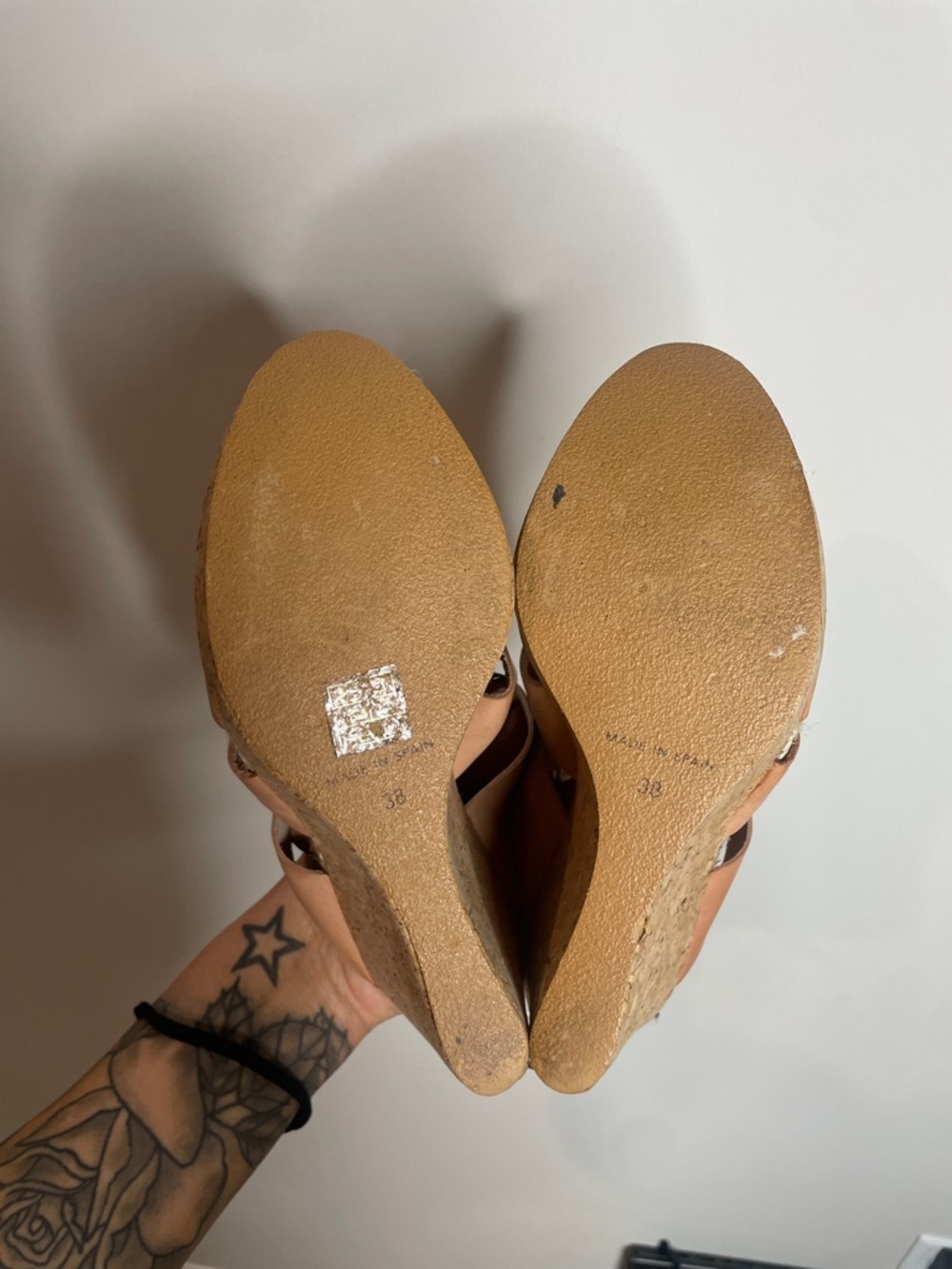 Free People | Vachetta Rose Platform Wedge Sandals Size 8 - Picture 5 of 5